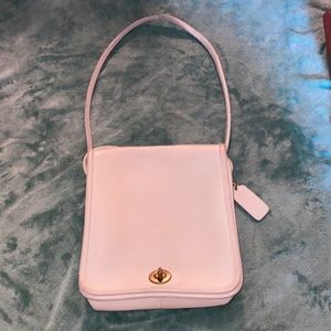 Vintage Coach Cream Leather Crossbody Bag